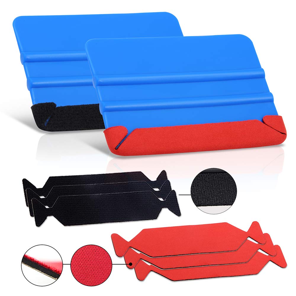 NEWISHTOOL felt squeegee close-up protecting film while removing bubbles