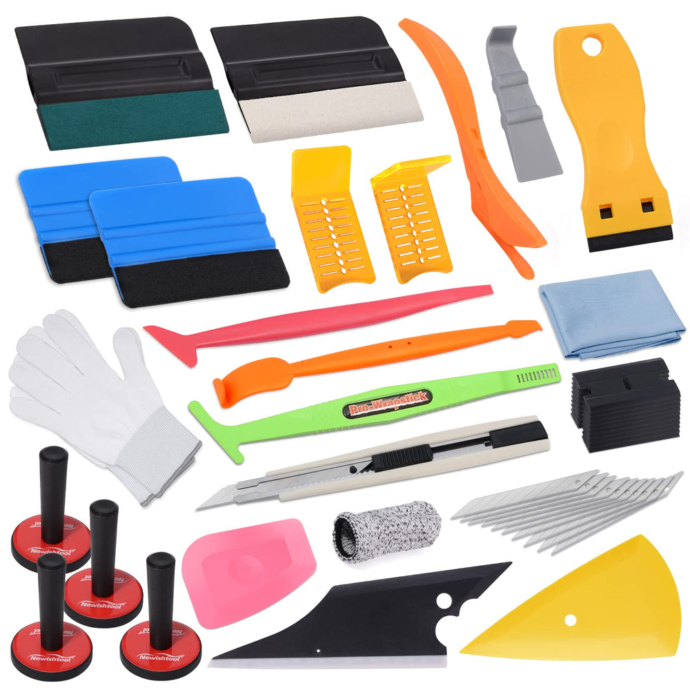 NEWISHTOOL front packaging showing complete vinyl wrap kit benefits
