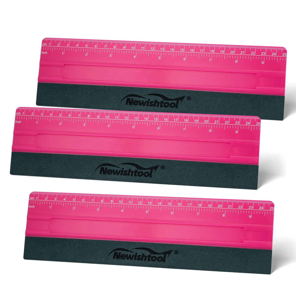 NEWISHTOOL front view of three-pack squeegees, easy selection benefit