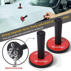 NEWISHTOOL magnetic wrap sticks and magnets holding film securely for hands-free alignment