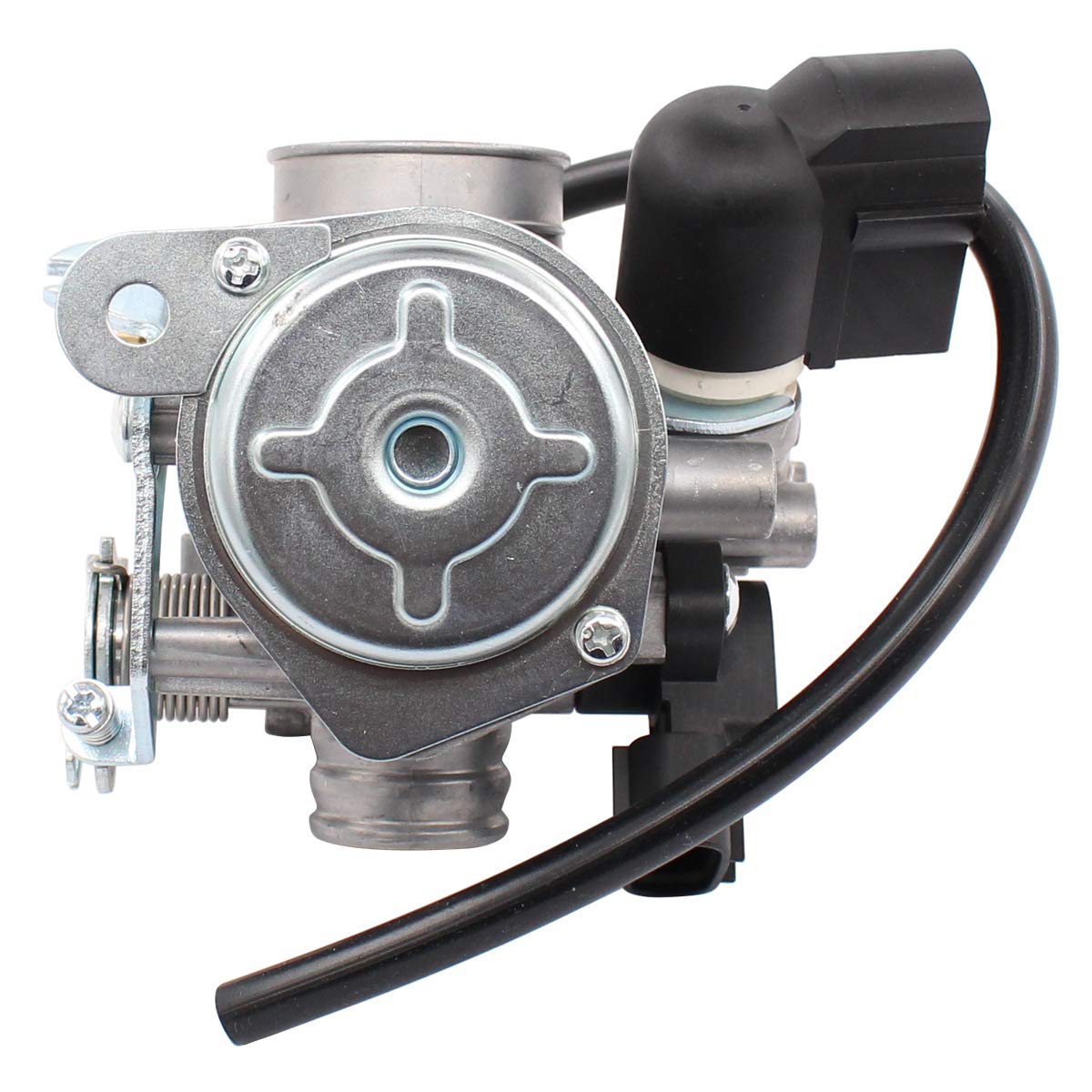 NewYall carburetor next to ruler indicating compact size and straightforward replacement