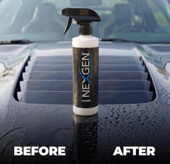 Nexgen paint before and after comparison highlighting improved shine