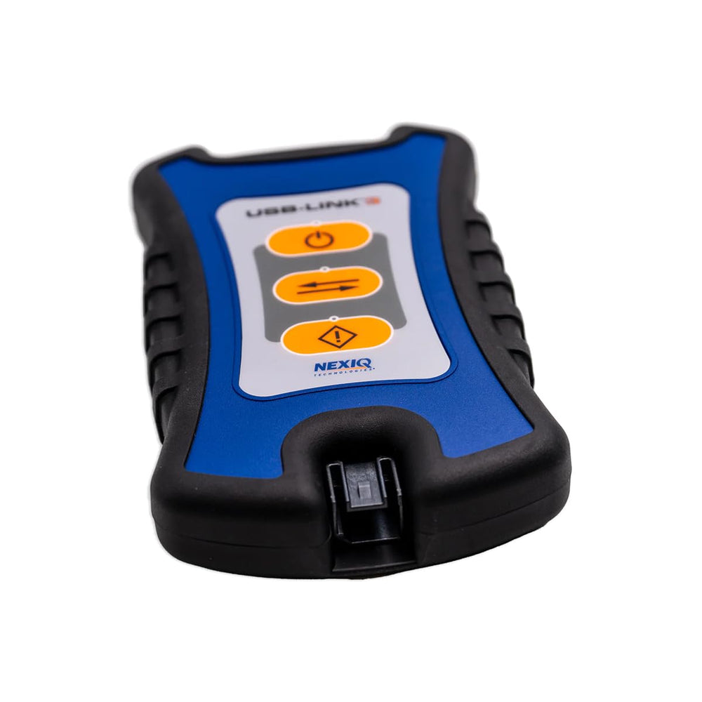 NEXIQ USB-Link 3 in use in van with tablet showing real-time vehicle data