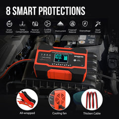 NEXPEAK in use on a car battery demonstrating quick charging performance