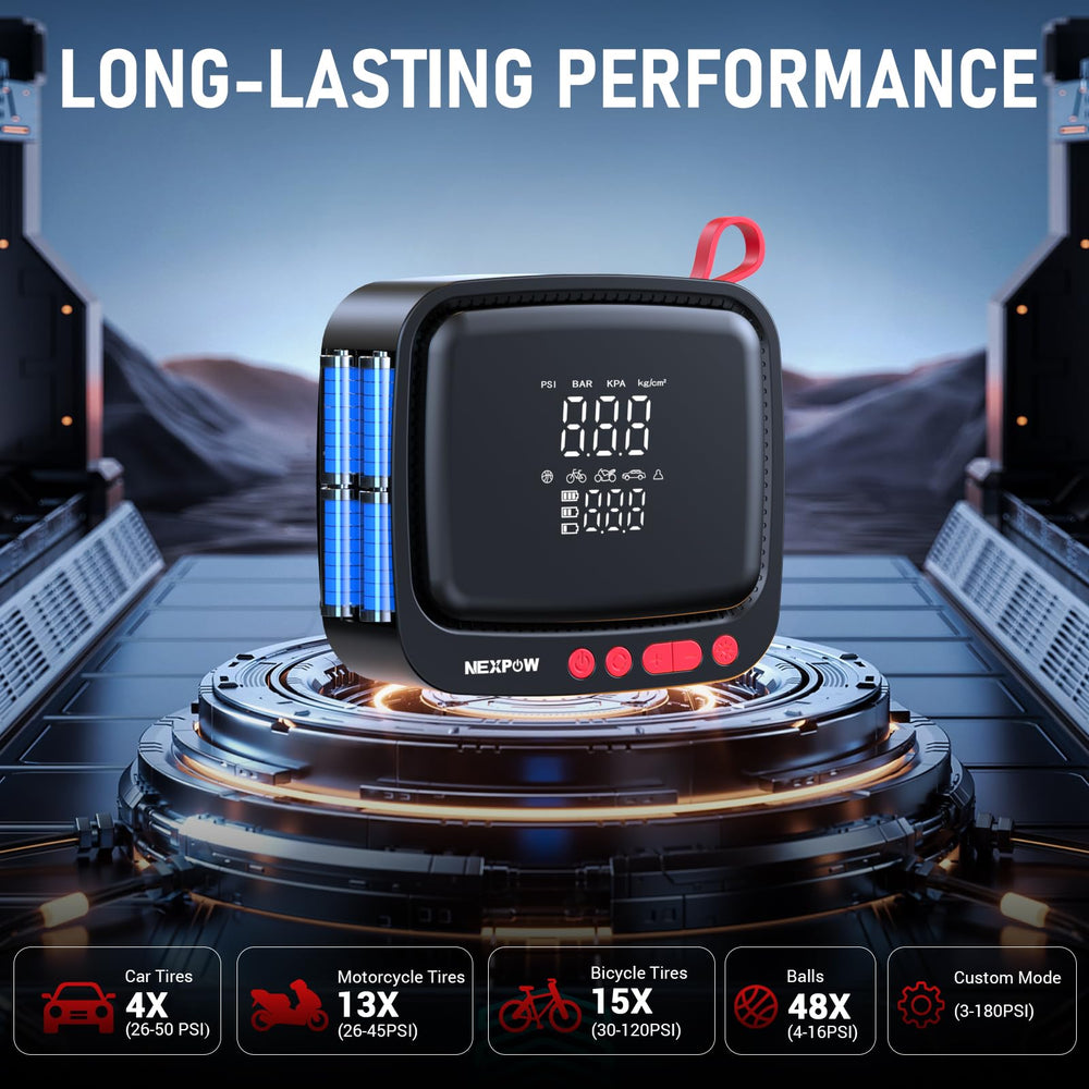 NEXPOW inflating a car tire quickly to restore road readiness