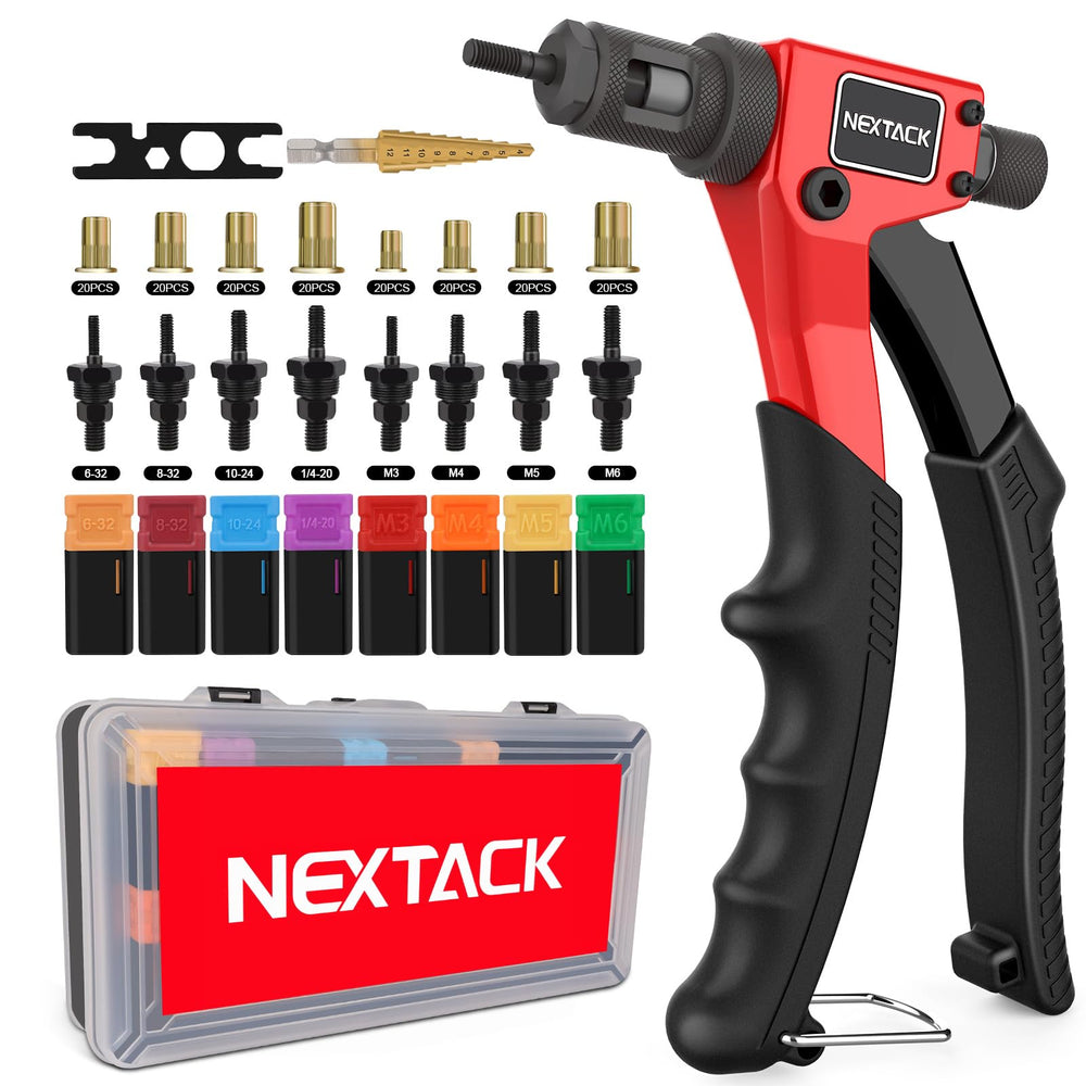 NEXTACK front packaging showing complete rivet nut kit benefits