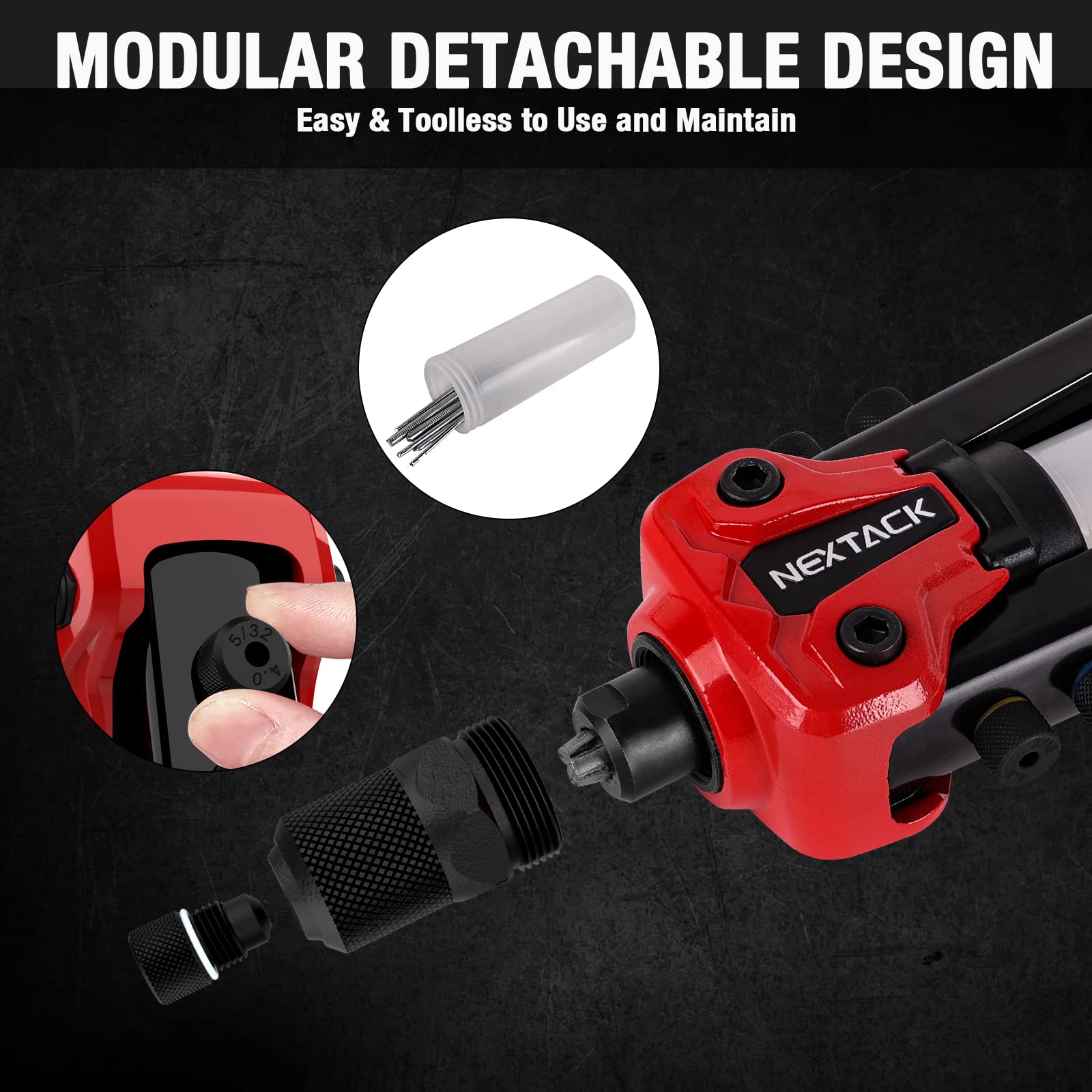NEXTACK NT300 close-up of heat-treated jaws delivering secure grip and long life