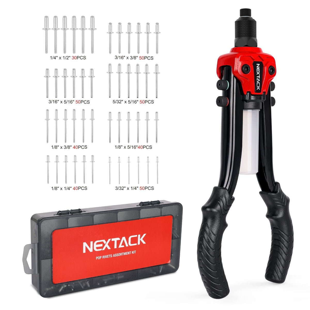NEXTACK NT300 front packaging showing kit contents and organized case benefit