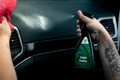 nextzett close-up of cleaned plastic texture highlighting dust-free, matte finish
