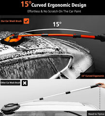 NEZENO extended handle being used on an SUV roof to reach high spots comfortably
