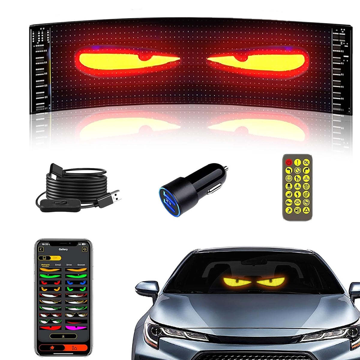 Nfutreon LED windshield front view showing clear daytime visibility