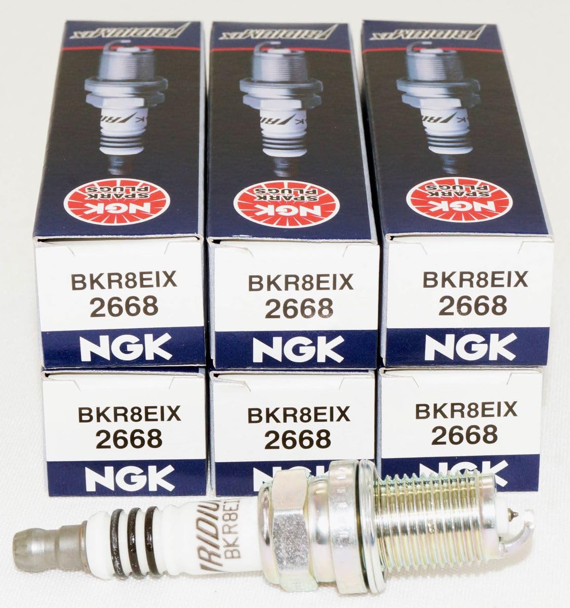 NGK 2668 front packaging showing six plugs and model label for easy identification