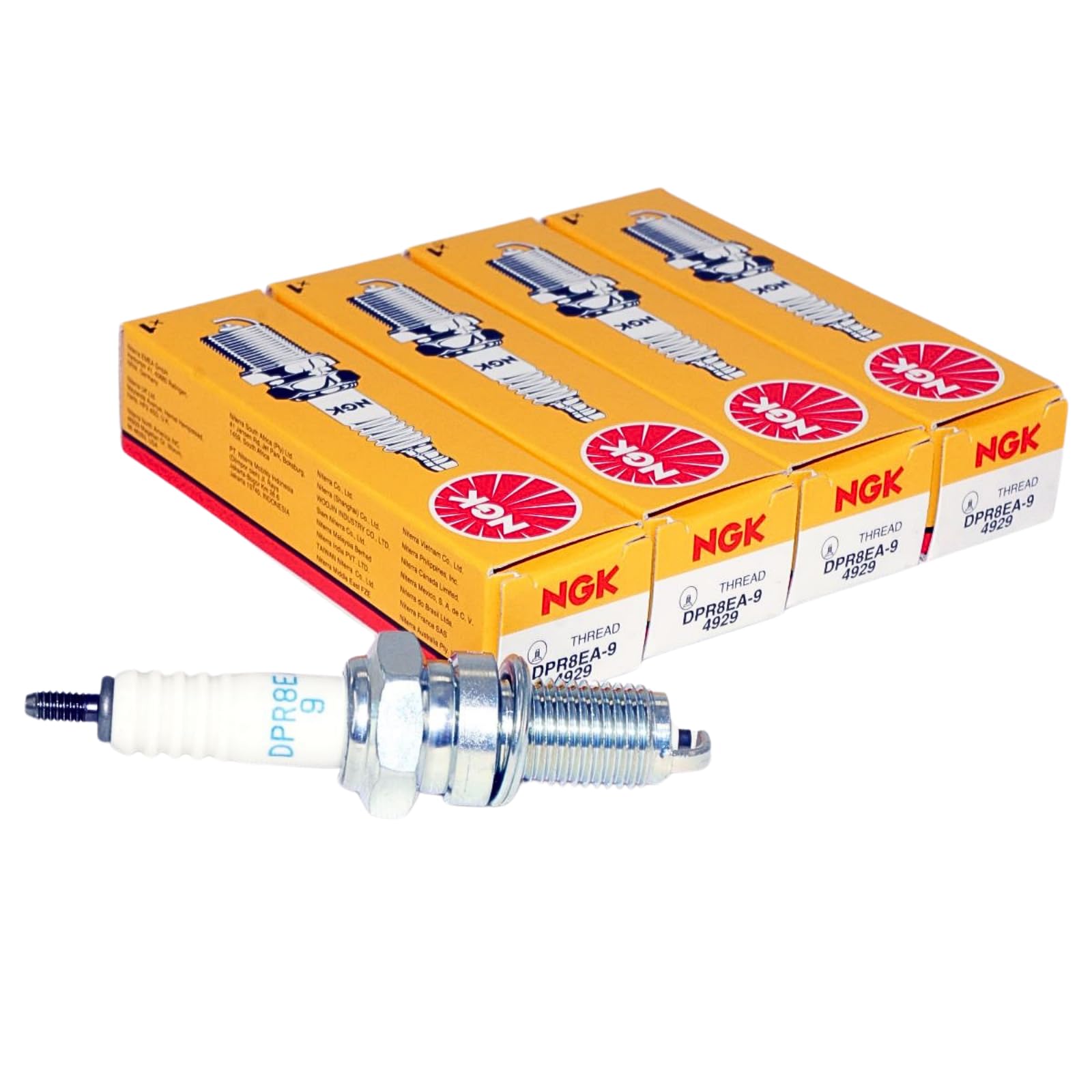 NGK four-pack front packaging showing brand and part number for reliable replacement