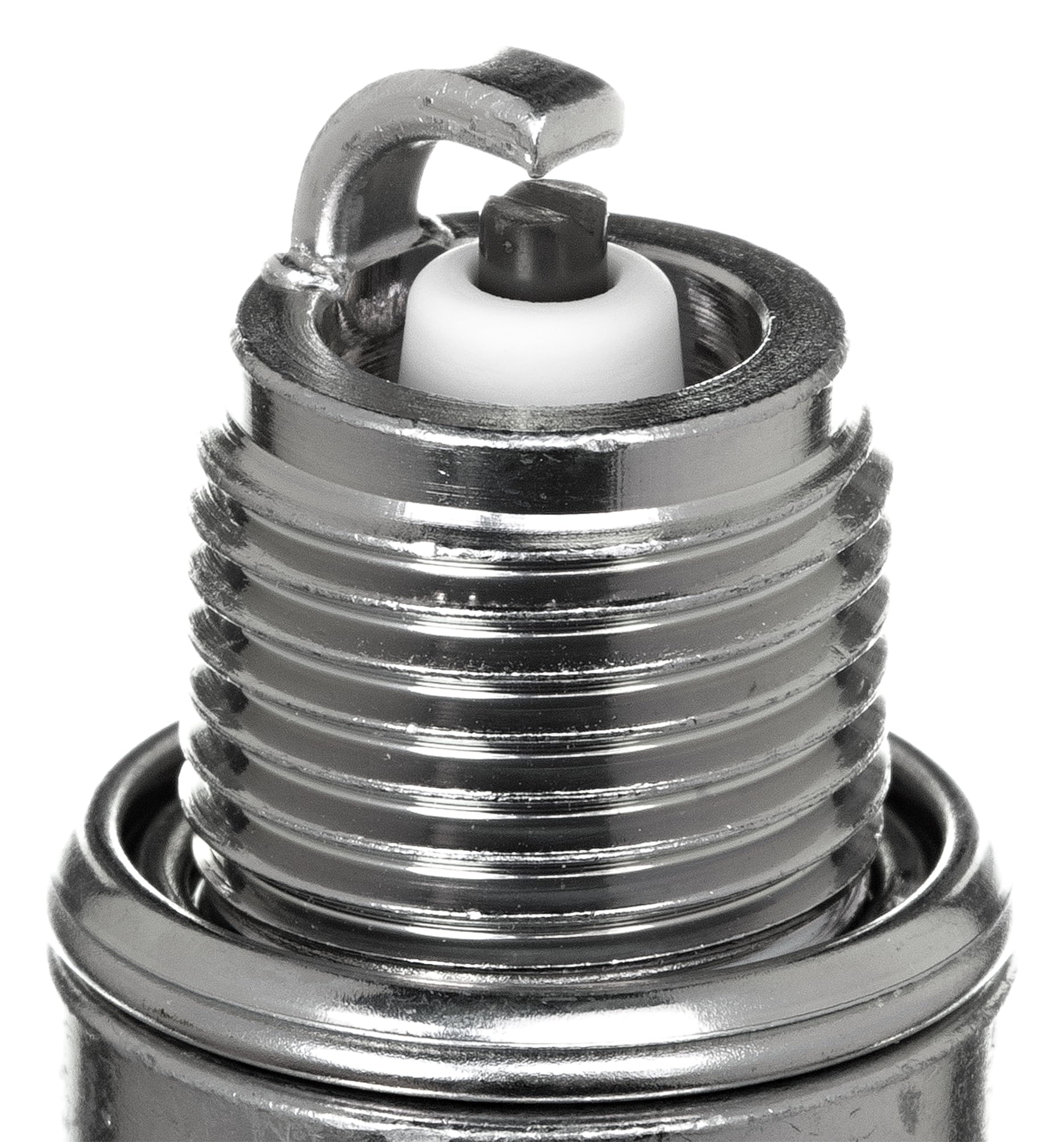 NGK BP8H-N-10 electrode close-up displaying nickel V-groove for reliable spark
