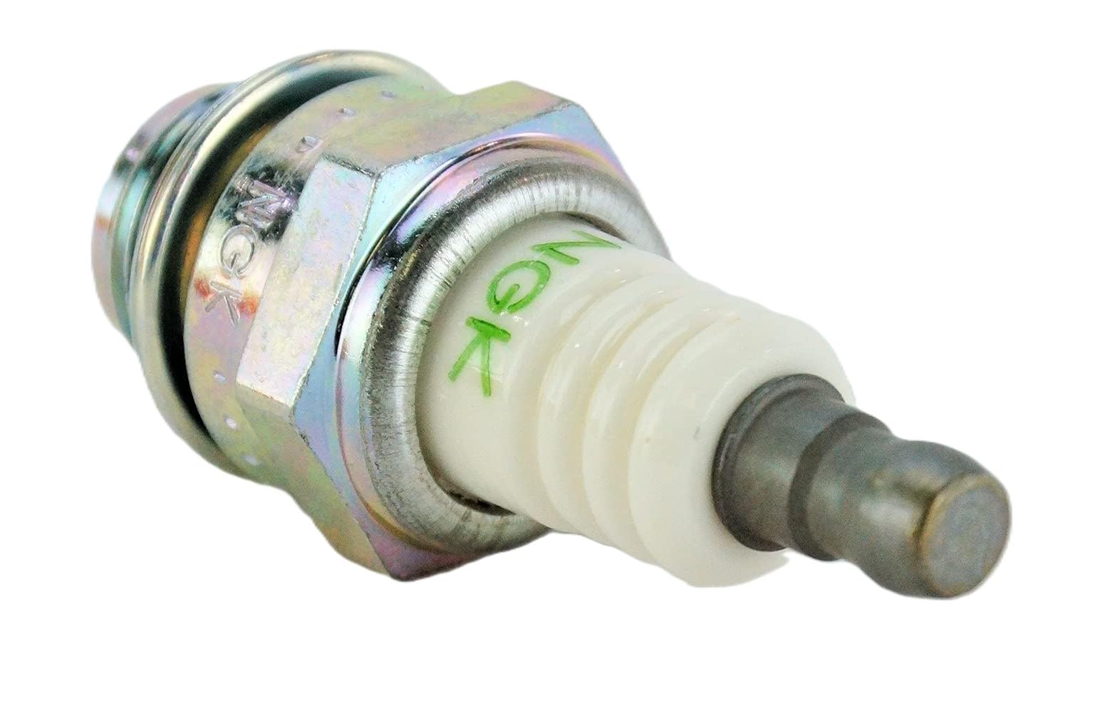 NGK BPM8Y electrode tip close-up highlighting copper core heat dissipation benefit