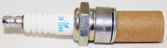 NGK BPR6HS plugs in box with size reference for quick parts verification