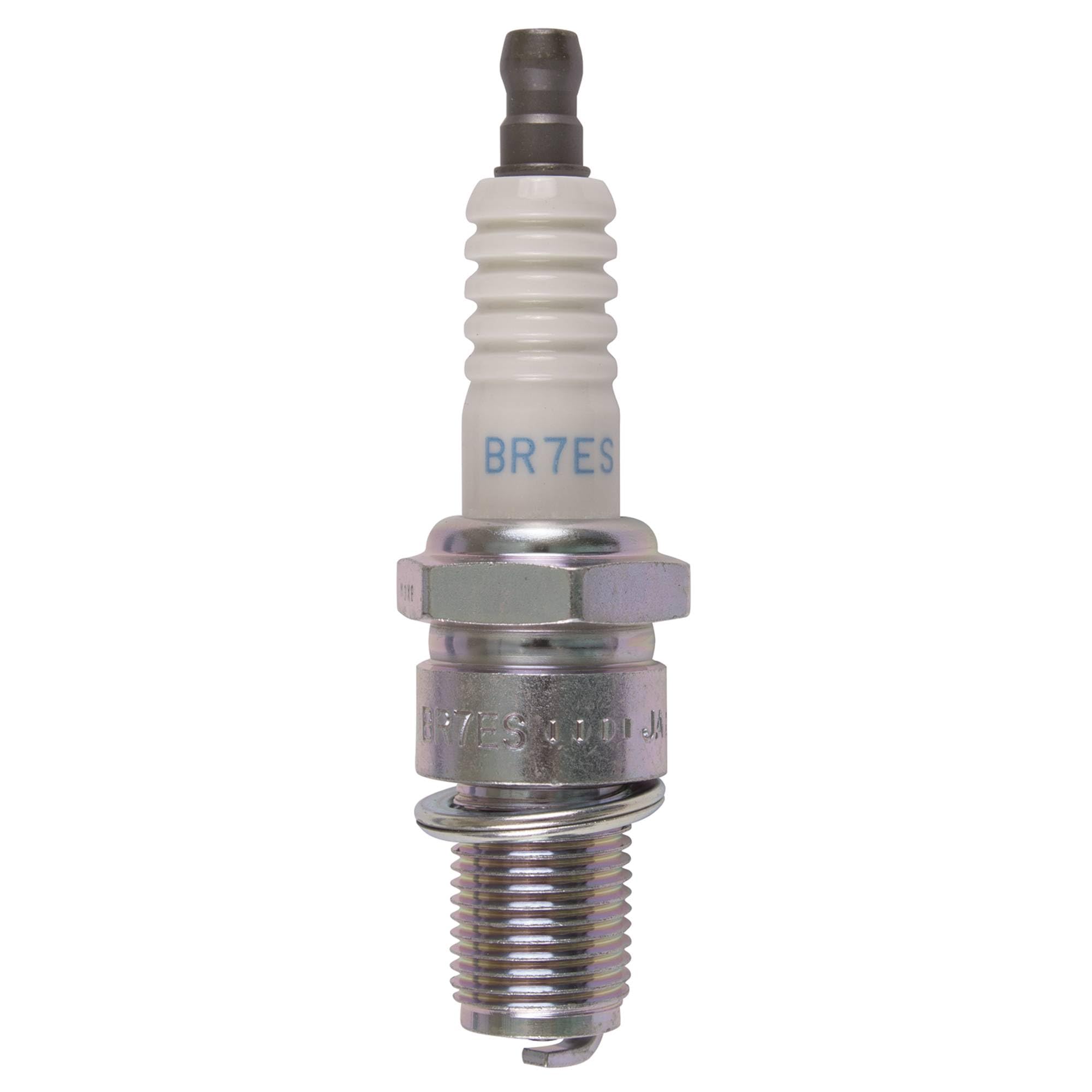 NGK BR7ES close-up of nickel center electrode and copper core, improved conductivity benefit