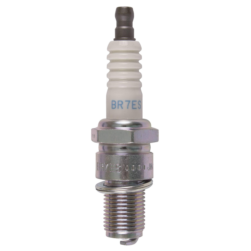 NGK BR7ES close-up of nickel center electrode and copper core, improved conductivity benefit
