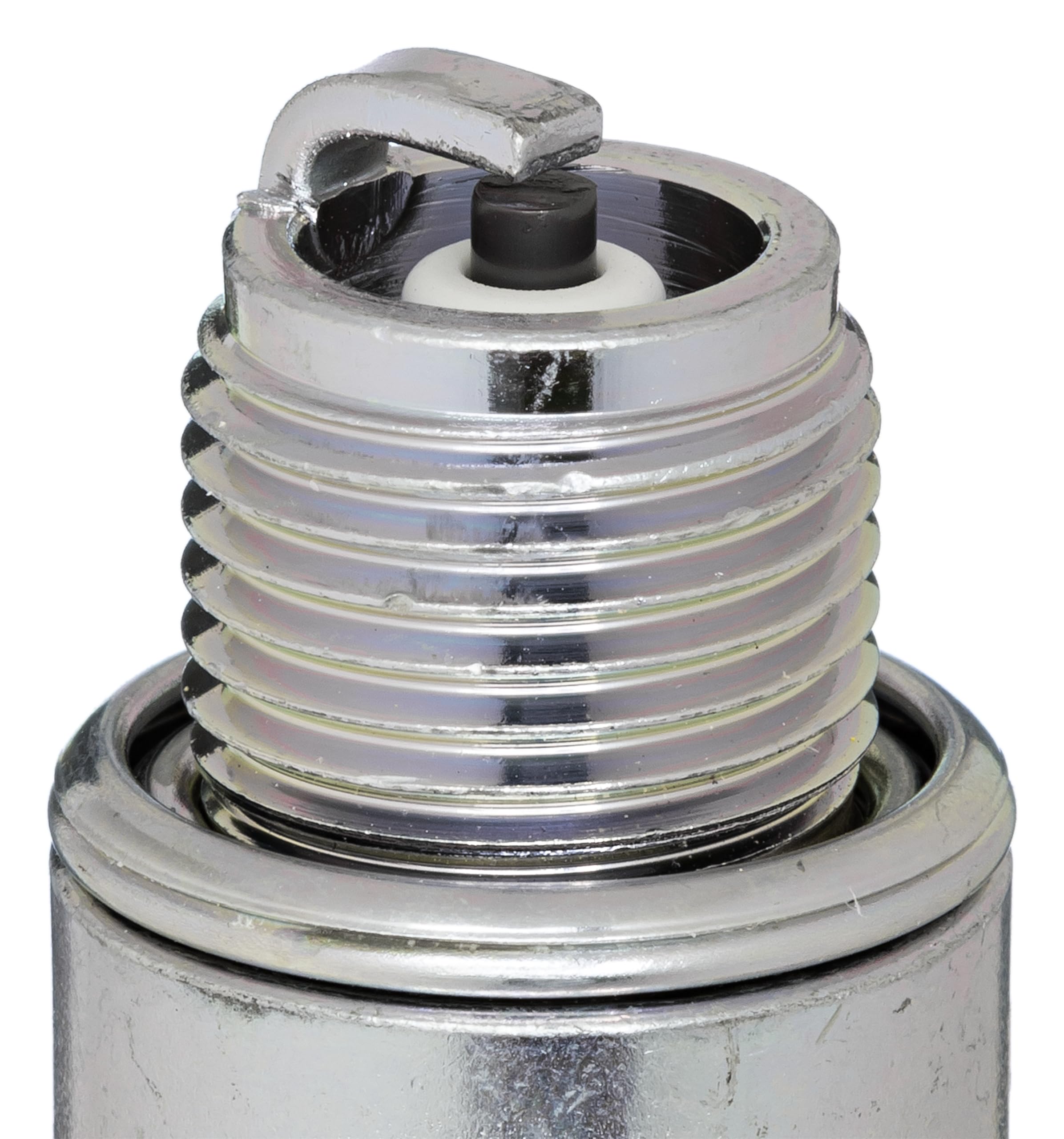 NGK BR7HS10 electrode close-up revealing tip and insulator for reliable spark performance