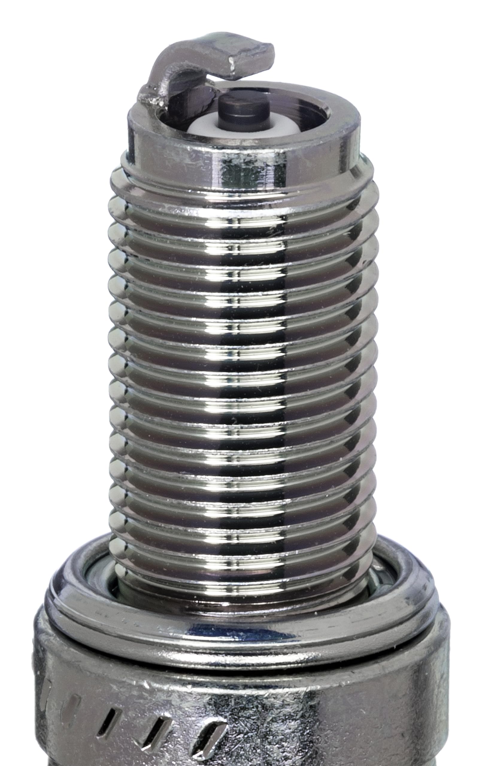 NGK CR9EB close-up of electrode and ceramic insulator showing durable construction benefit
