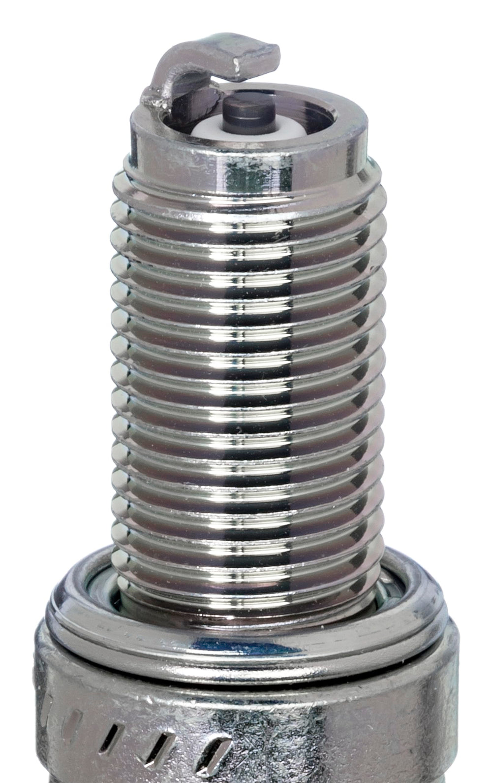 NGK CR9EB close-up of electrode and ceramic insulator showing durable construction benefit