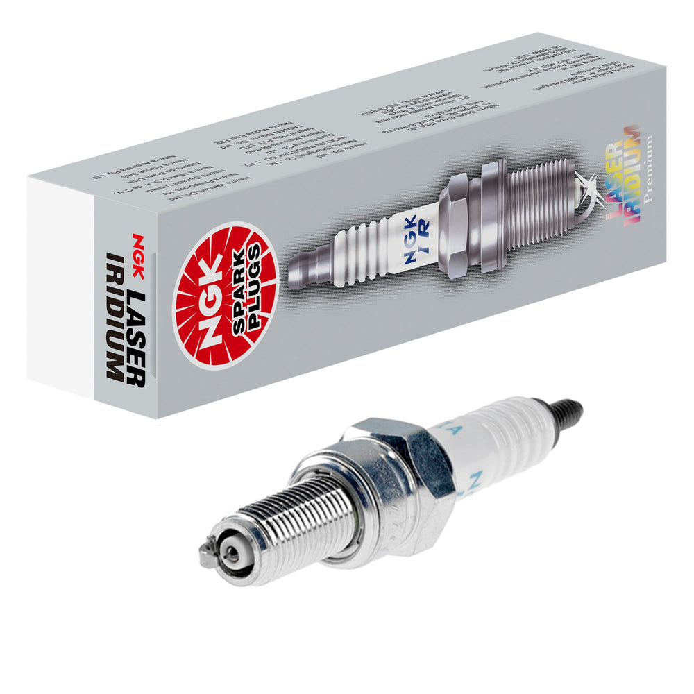 NGK CR9EIA9 four-pack packaging showing product and compatibility benefits