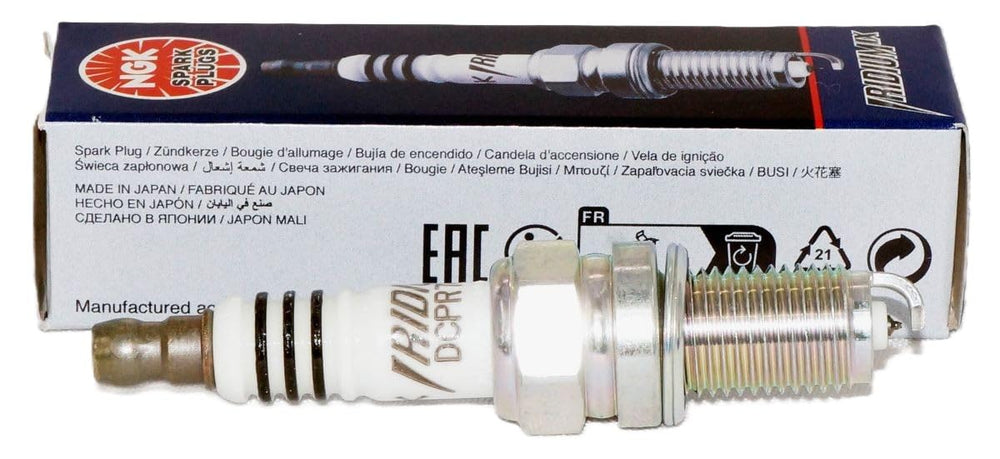 NGK close-up of iridium electrode highlighting durability and precise spark