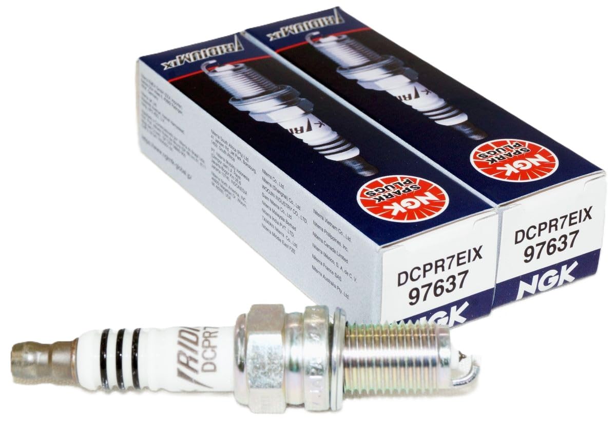 NGK DCPR7EIX front view showing plug tip and threaded body for reliable ignition