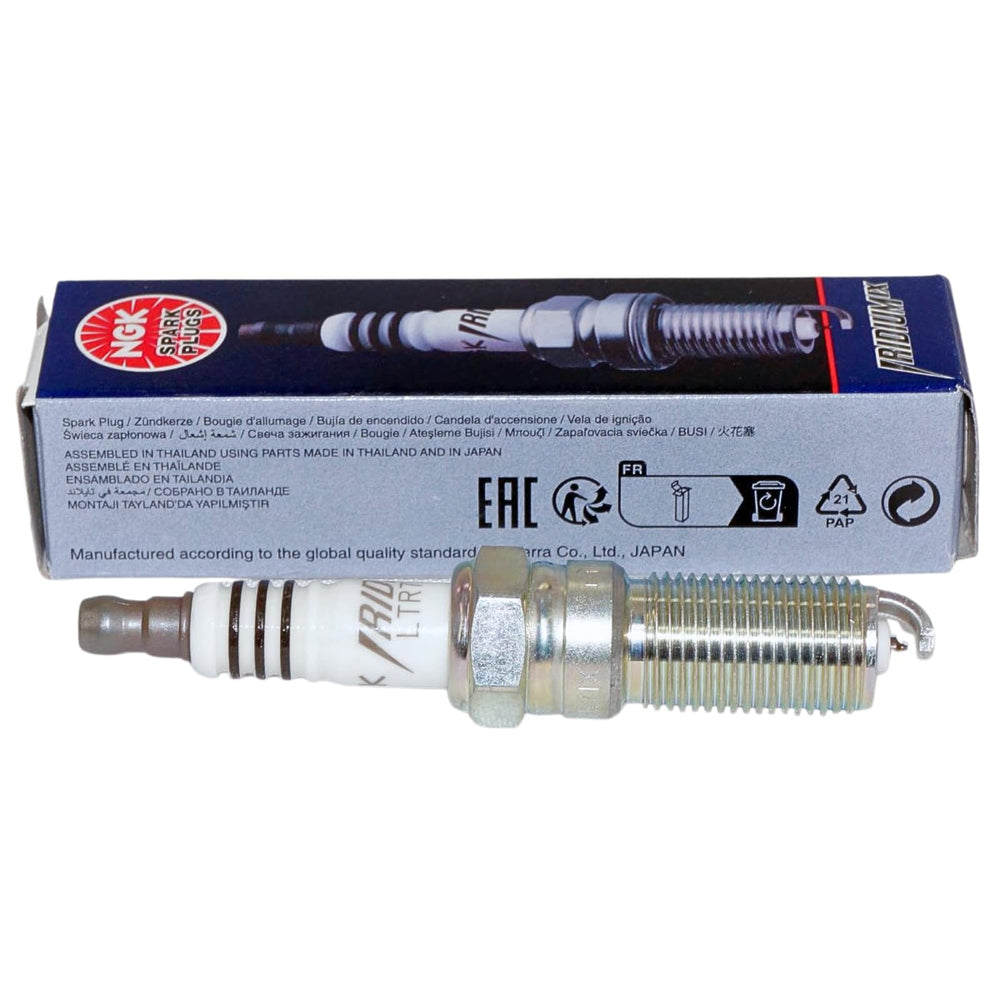 NGK iridium electrode close-up highlighting long life