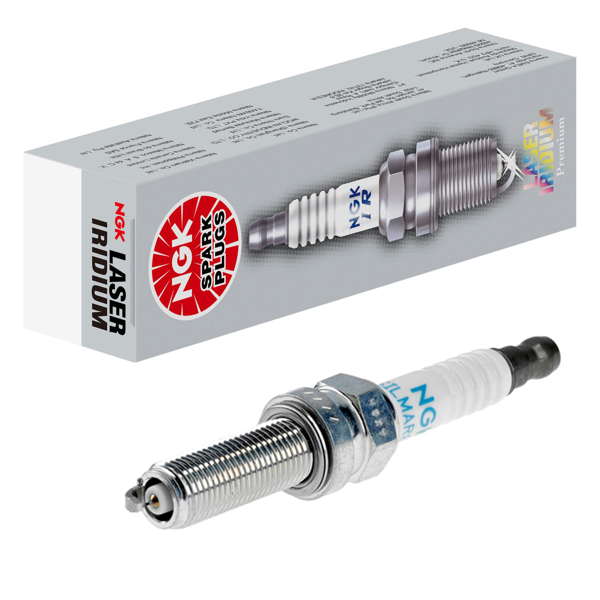 NGK iridium SILMAR8A9S front packaging showing product and reliability benefits