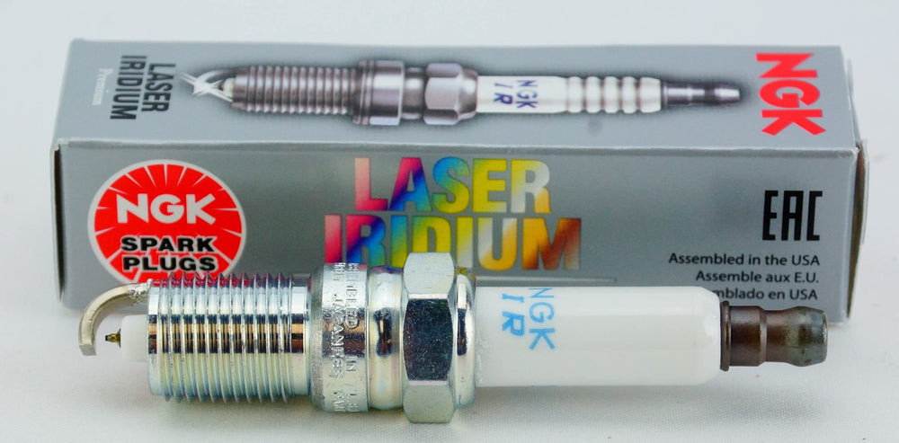 Detailed view of NGK IZTR5B11 electrode showing precise tip for consistent spark