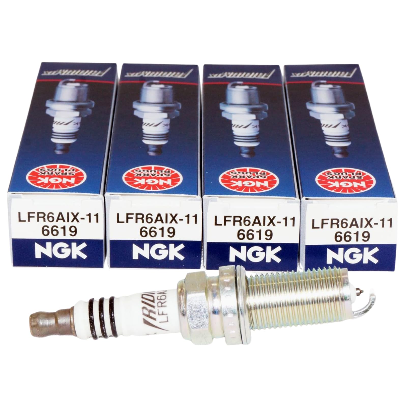 NGK LFR6AIX-11 front packaging showing brand and model, demonstrates professional-grade quality