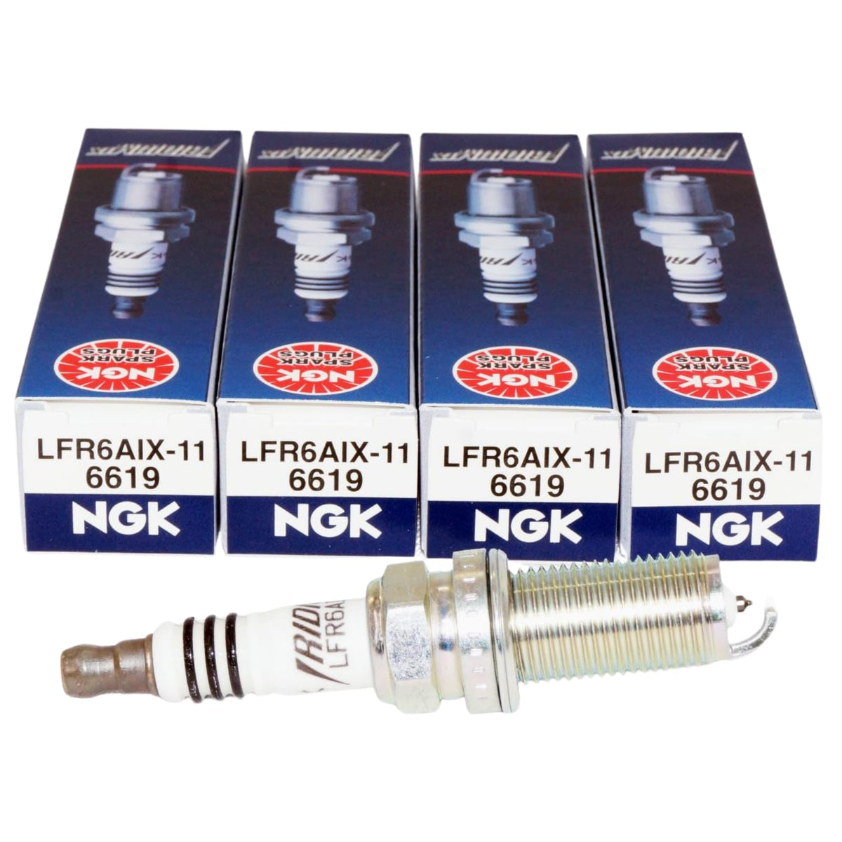 NGK LFR6AIX-11 front packaging showing brand and model, demonstrates professional-grade quality