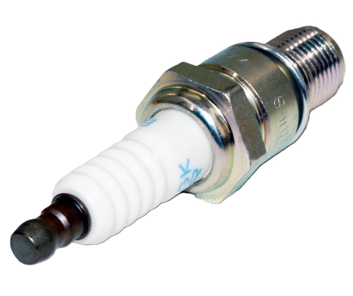 NGK plugs alongside a gap tool showing correct pre-install adjustment