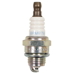 NGK spark plug electrode close-up highlighting solid-nose design and resistor feature for stable ignition