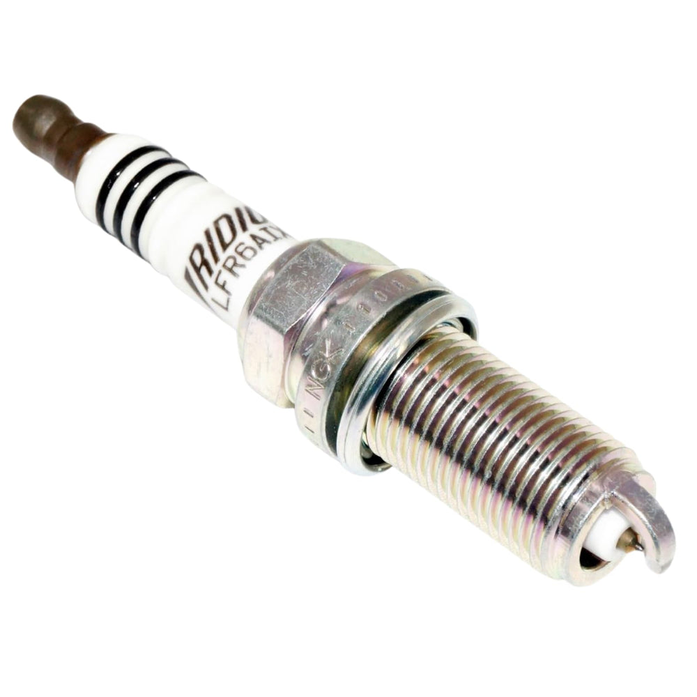 NGK spark plug label and markings close-up showing part number for accurate vehicle matching