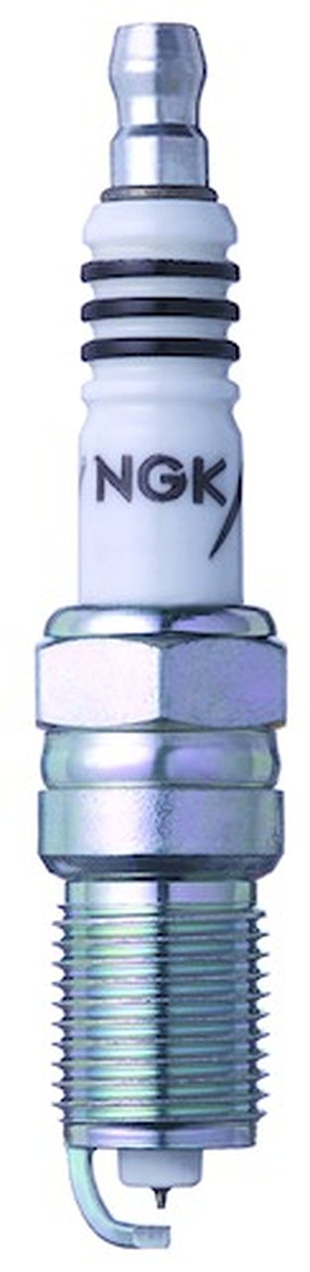 NGK TR5IX 7397 front packaging showing eight iridium spark plugs and OEM-quality benefit