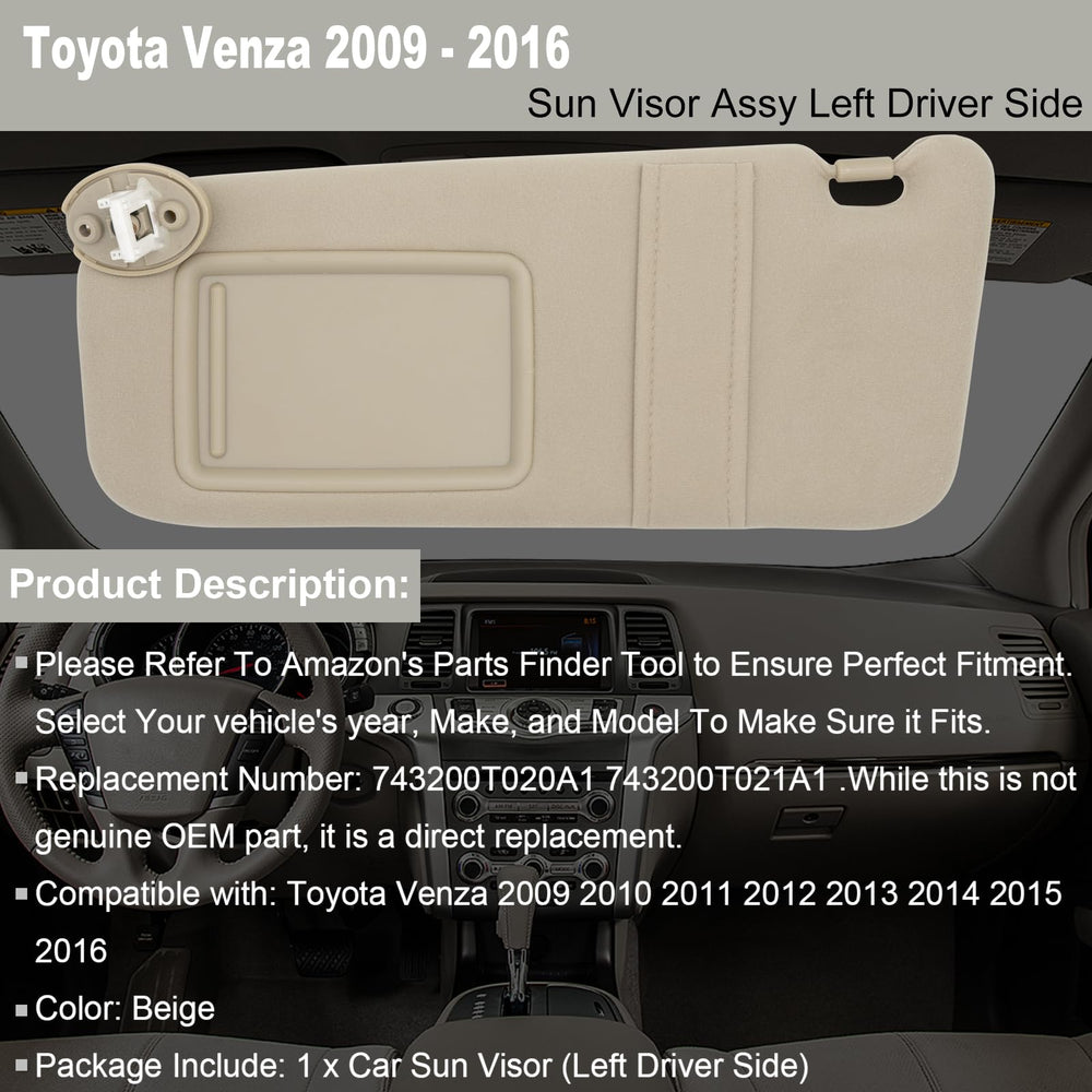 NHILES driver side sun visor mounting detail showing holes and clips for easy install benefit