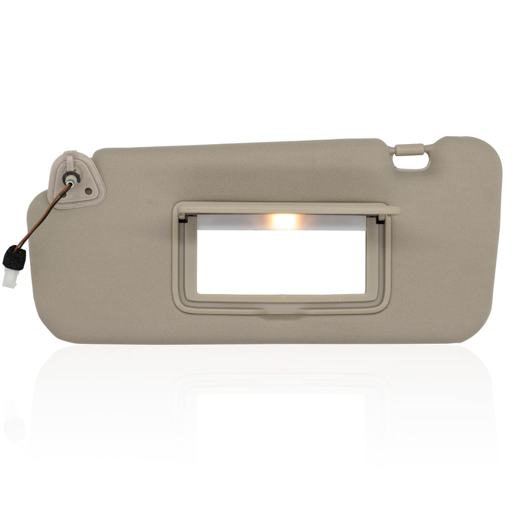 NHILES driver-side visor front view showing beige finish and fit