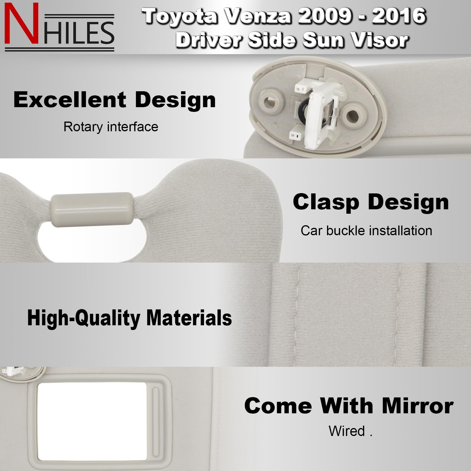 NHILES visor close-up fabric texture and edge for durable interior match