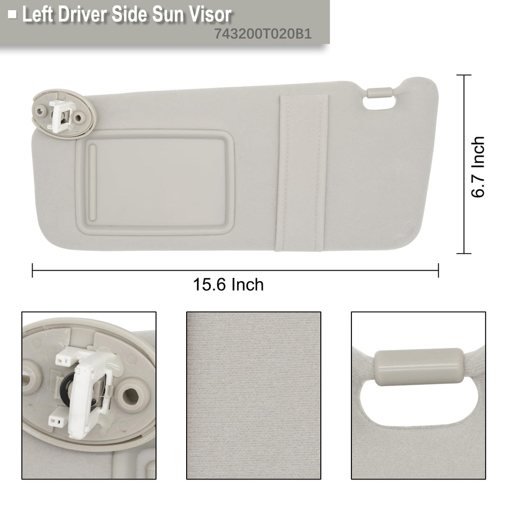 NHILES visor mirror and clasp detail showing functional mirror accessibility