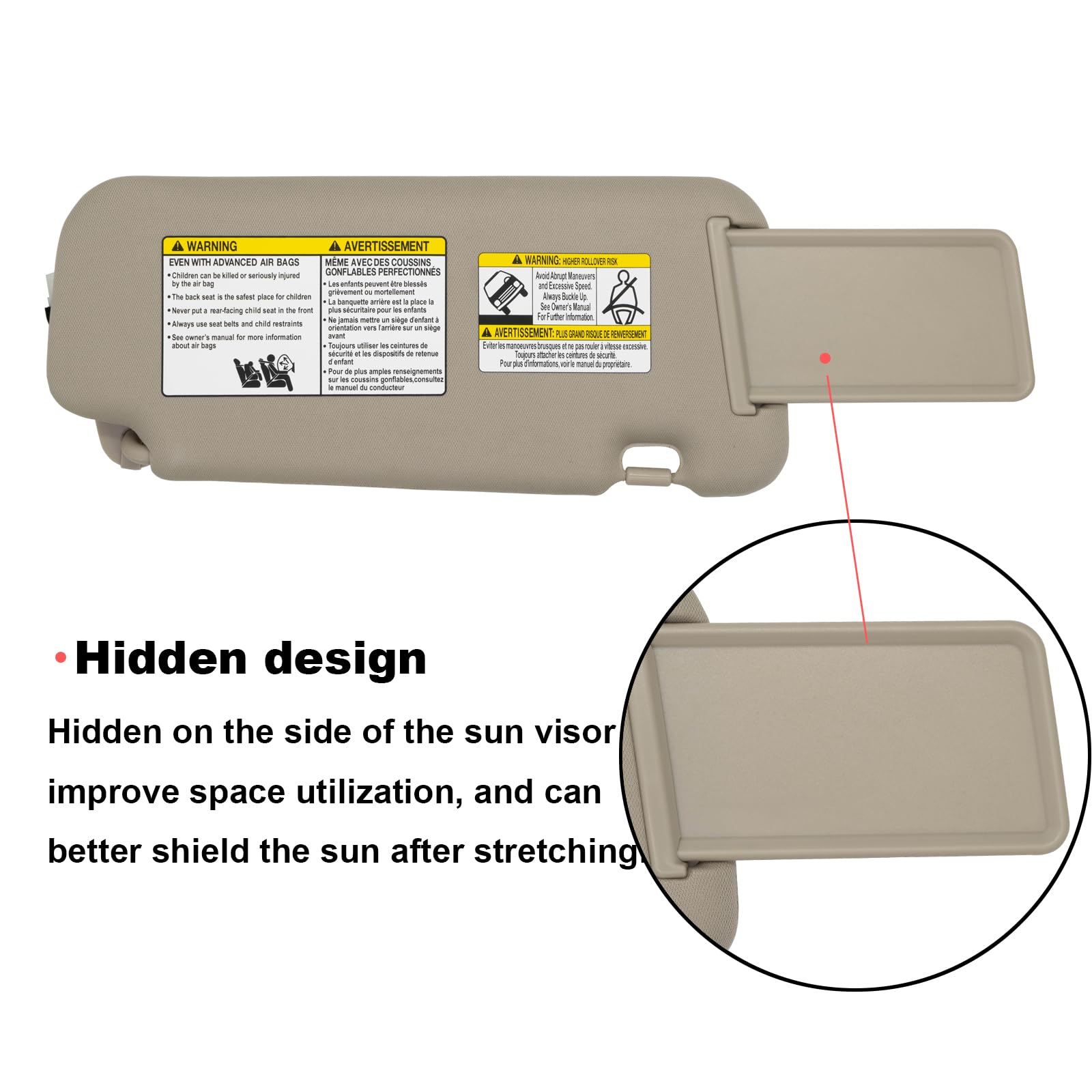 NHILES visor installed in Nissan Murano driver position demonstrating coverage