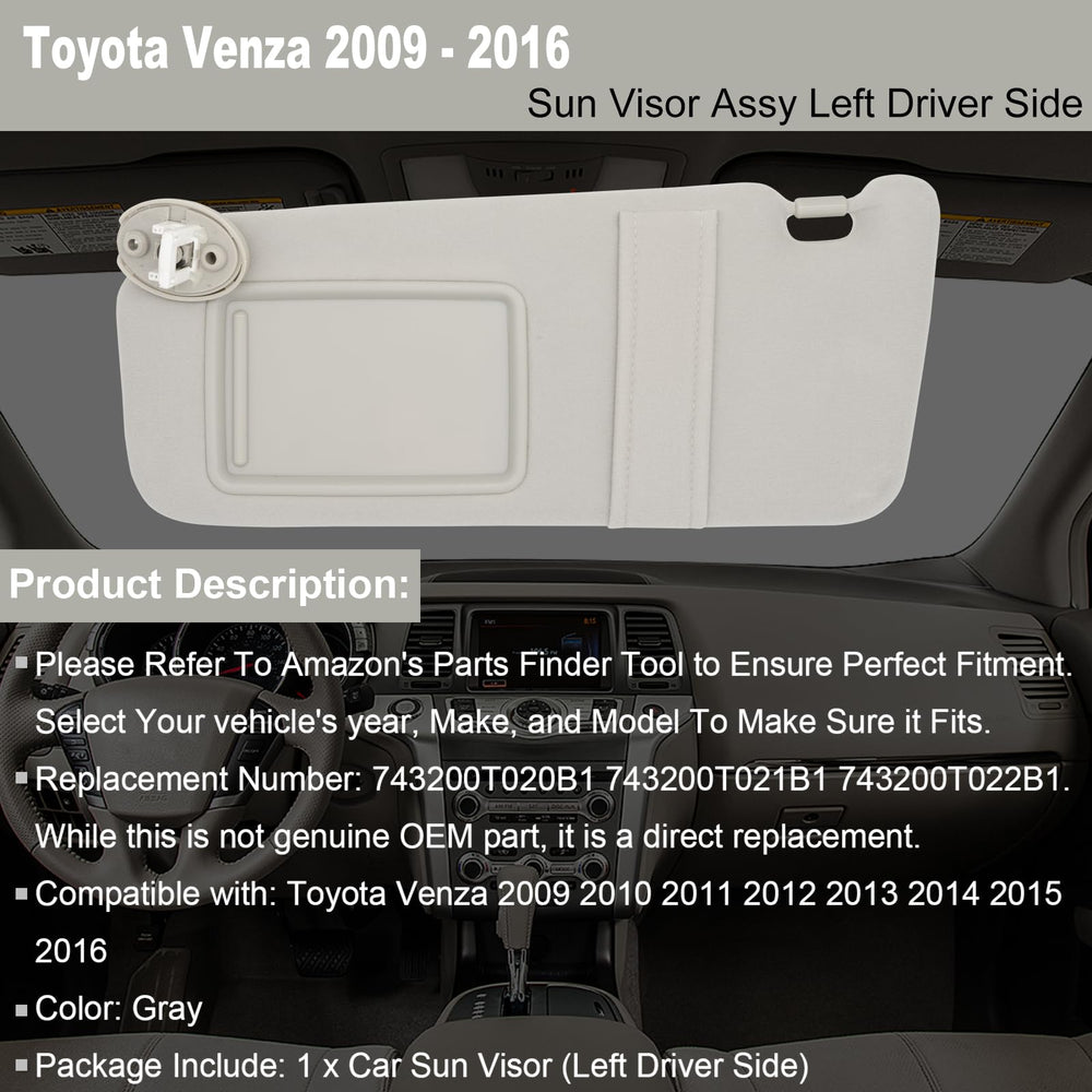 NHILES visor mounted in Toyota Venza demonstrating proper alignment and coverage