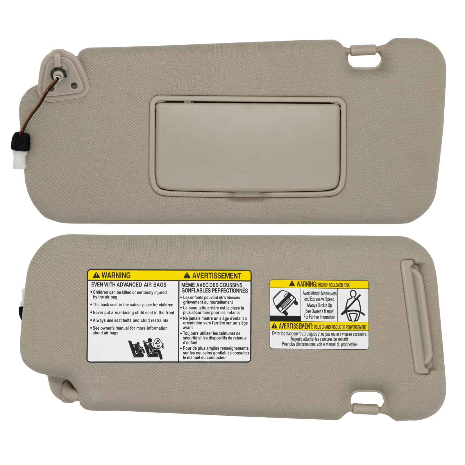 NHILES visor packaged ready with one driver-side unit for replacement