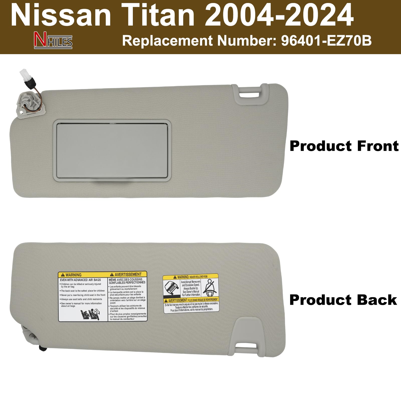 NHILES visor fabric texture and edge detailing for durable interior match