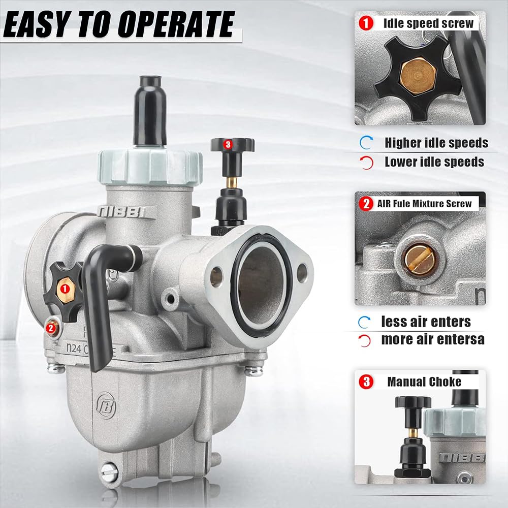 nibbi carburetor mounted on dirt bike engine improving throttle response