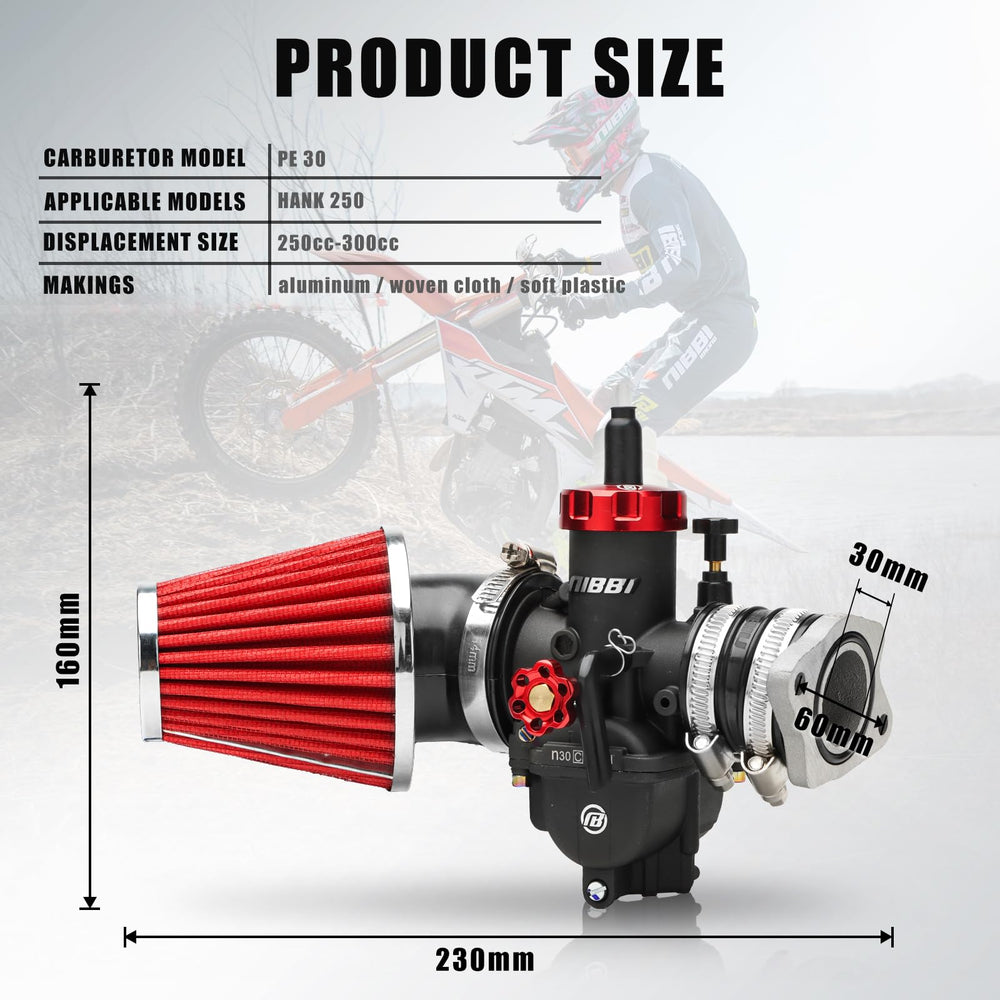 nibbi carburetor mounted on Hawk 250 demonstrating improved response