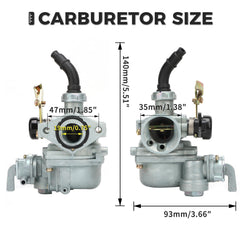 Nibbi carburetor mounted with 35mm filter for cleaner intake airflow