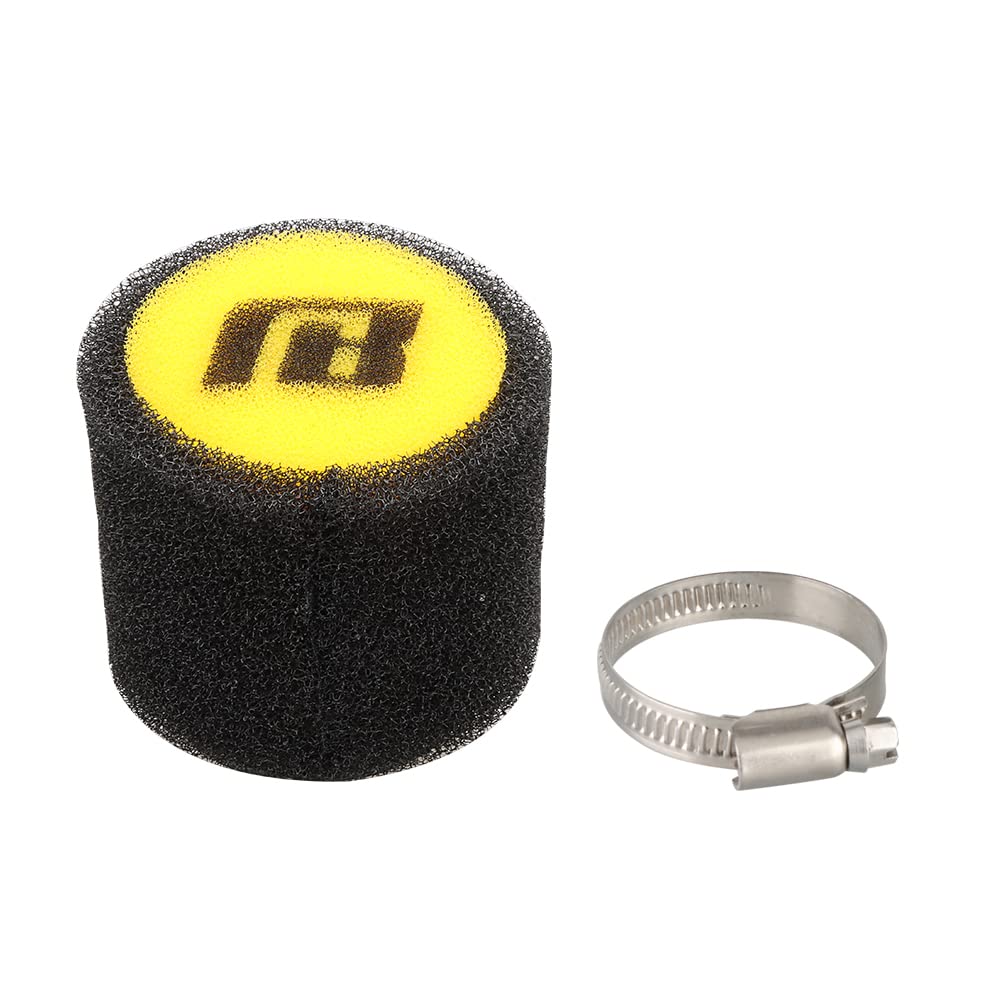 nibbi front view of 49mm foam air filter showing shape and fit benefits