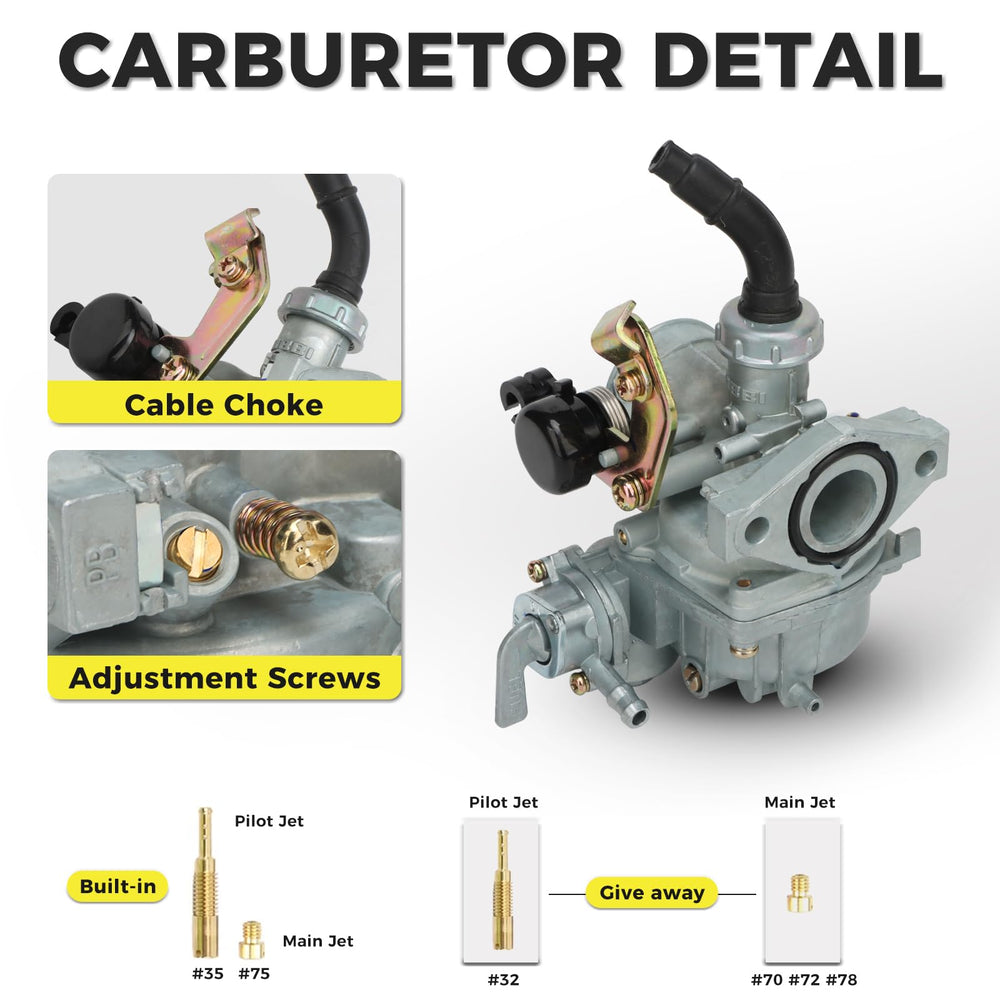 Nibbi carburetor installed on pit bike intake demonstrating direct fit replacement